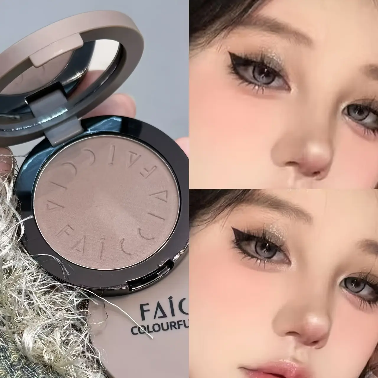 Monochrome powder plate Matte Bronzer, Bronzed glow up, creates nose shadow to cover facial defects Matte waterproof durable eye shadow suitable for all skin colors Adjustable concealer Valentine's Day gift