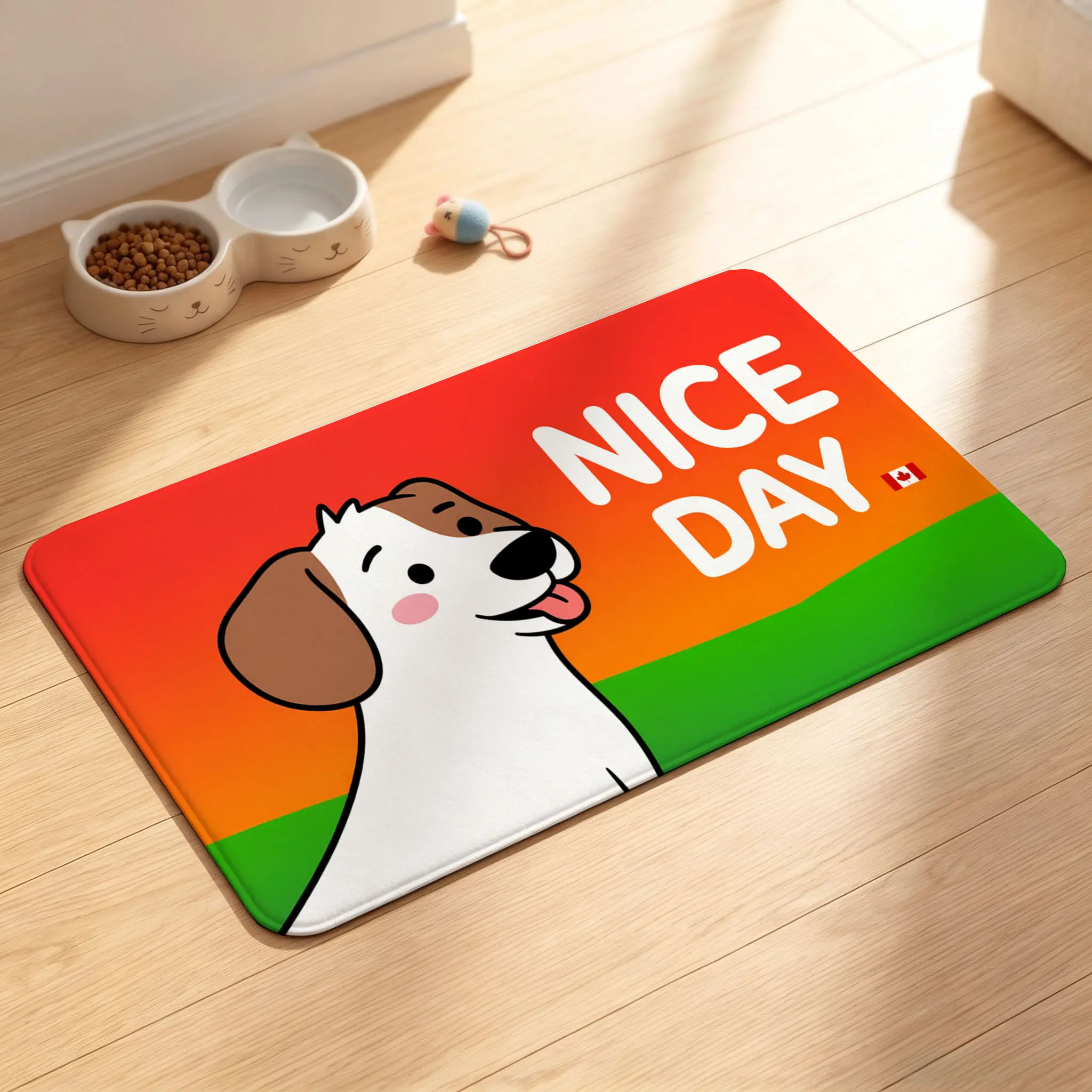 Rollable Waterproof PVC Surface Pet Mat - Fade-Resistant, Quick-Wipe Clean, Wear-Tough Household Textile Pad for Feeding Zone, Small to Medium Pets