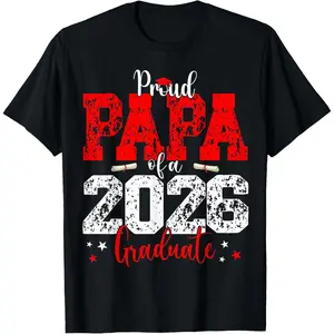 Papa Senior 2026 Proud Papa of A Class of 2026 Graduate T-Shirt