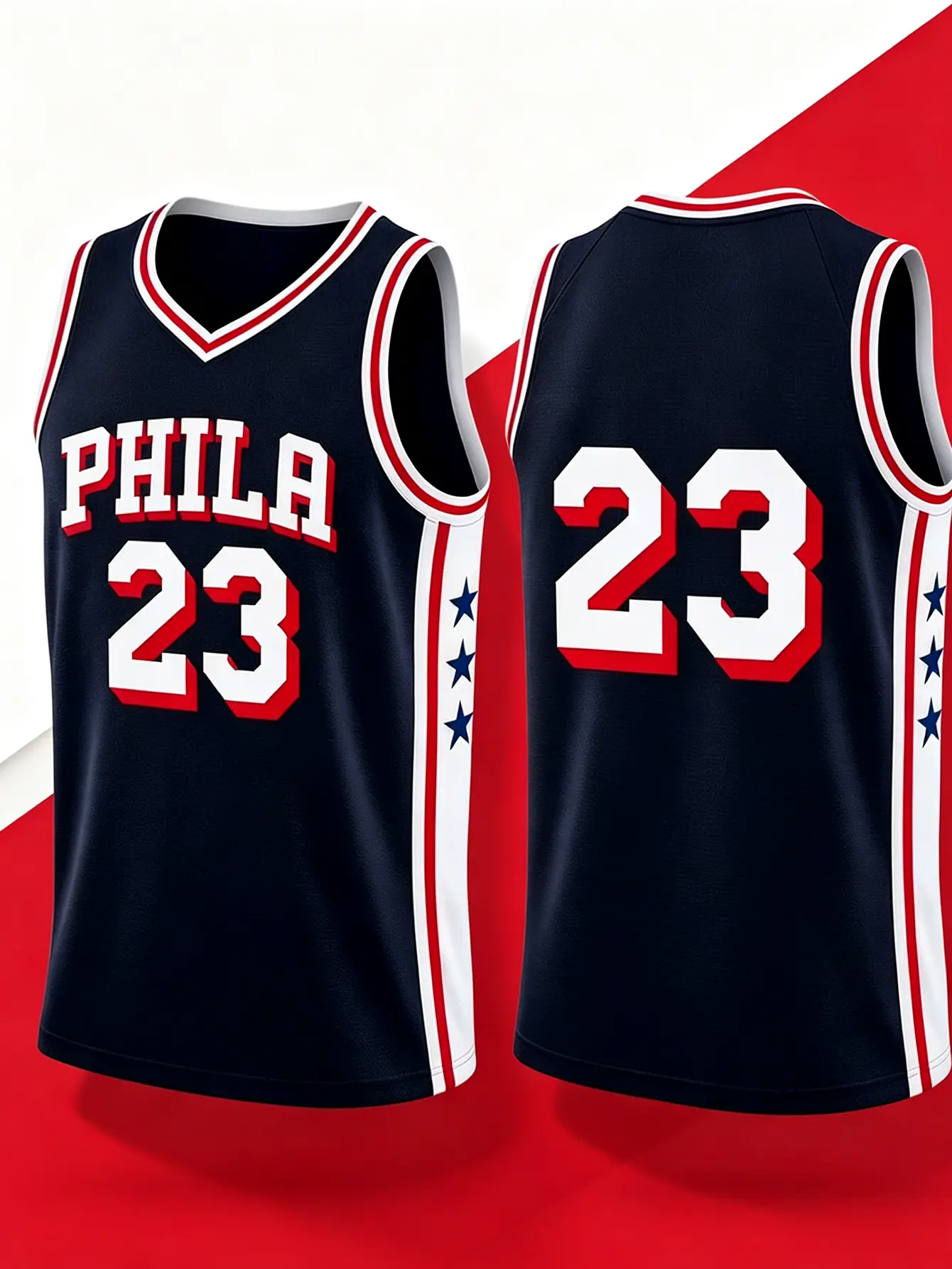 Youth Retro Basketball Sports Jersey, Boys Girls Lightweight Mesh Sleeveless Top, Color Block V‑Neck Athletic Tank, Decorative Number Print Summer Sportswear for Kids
