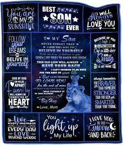 Son Gifts from Mom, Birthday, to My Son Blanket from Mom, Gifts for Grown Son, Throw Blanket