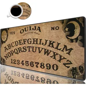 Desk Pad Mat Gaming  Pads with Coasters Set, Stitched Edges Design  Pad XXL Large  Pad for Laptop Computers Retro Ouija Board Desk Writing Mat for Office &  31.5x 11.8