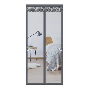 Diamond Mesh Magnetic Screen Door - Easy to Install, Pet and Child Friendly Fiberglass Sliding Door with Magnetic Closing Decorative Mesh Curtains