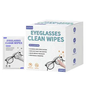 Lens Cleaning Wipes for Glasses & Sunglasses Pre-moistened Individually Wrapped Streak-Free & Scratch-Free Perfect for Eyeglasses Camera Lens Goggles 100 Pack