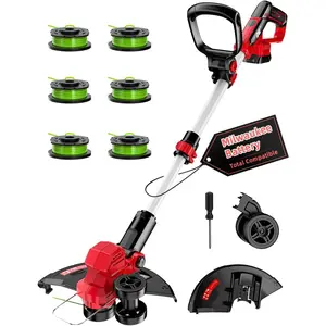 Weed Wacker, for M18 Battery, 3 IN 1 Battery Powered Weed Eater & Edger & Mower with Auto Line Feed, 20000 RPM 12 Inch Brushless Grass Trimmer, 6 Line Spools String Trimmer for Lawn