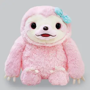 14" Inch Hanging Three Toed Sloth Stress Relief Headrest Stuffed Animal Hugging Plush Pillow