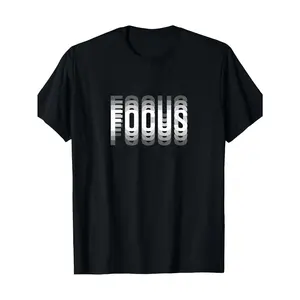 [100% Cotton] 100% Cotton Trippy T-Shirt with Focus Optical Illusion - 180G, Casual Crew Neck Short Sleeve Tee Featuring a Striking FOCUS Design, Regular Fit, All-Season Comfort, Ideal for Weekend Outfits, Comfortable Apparel, Bold Graphic Tee, Long-Last