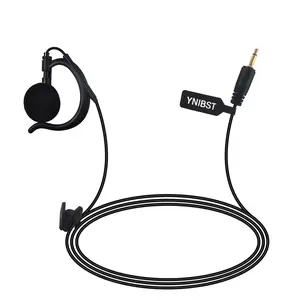 YNIBST 2.5mm Listen Only Earpiece Straight Plug Tactical Headset G Shape Soft Ear Hook Wired Headphones Compatible with Transceivers/Radio Shoulder Speaker Mics 2.5mm Audio Jacks for police, security patrols, construction, and event staff
