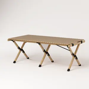 Low Picnic Table Folding Camping Table Portable Picnic Table —— Indoor/Outdoor All-Purpose Portable Wooden Roll-Up Table for Picnics, Tailgating, Patio, Kitchen, Living Room,Includes Storage bag, Camping Essentials, Camping Gear