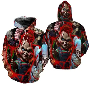 Halloween Chucky Hoodie, Chucky Horror Movie All Over Print Hoodie