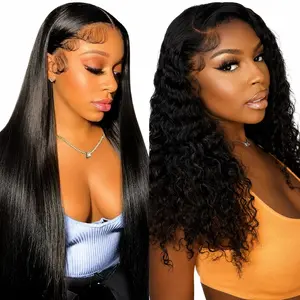 [30+18] 13x4 Straight & Body Wave & Jerry Curly Lace Front Wigs Human Hair Wigs 180% Density For Black Women