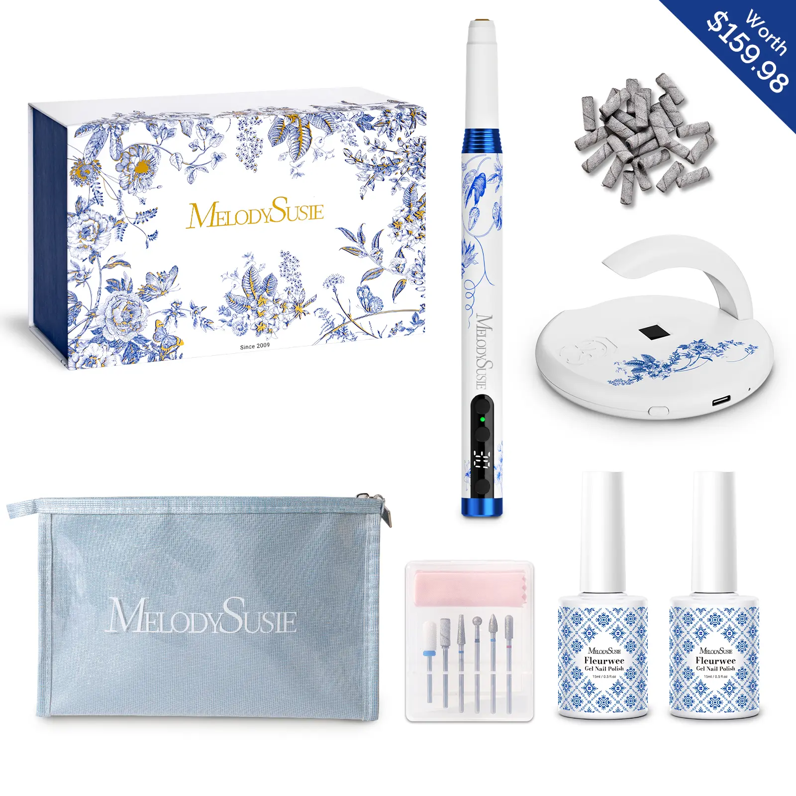 MelodySusie PM170F Nail Drill Travel Gift Box, for Nail Care, Rechargeable Lightweight 30000RPM Manicure MelodySusie PM170F Nail Drill Travel Gift Box, for Nail Care, Rechargeable Lightweight 30000RPM Manicure