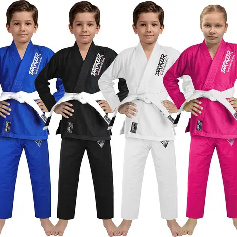 Tarkan Kids BJJ Gi - Lightweight Brazilian Jiu Jitsu Uniform for Boys & Girls - Preshrunk Durable Training Gi.