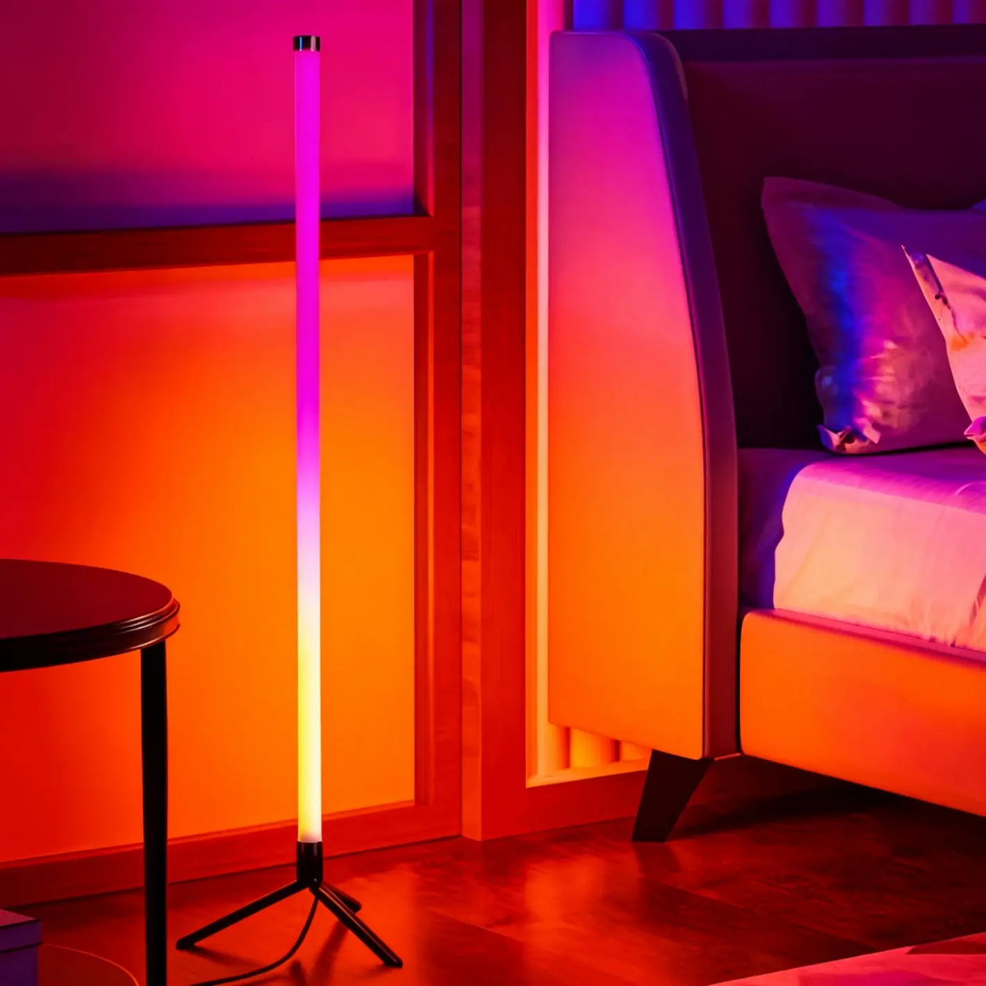Enhance Your Home Ambiance RGB Smart Floor Lamp with Adjustable Indoor Lighting, Pole Mount, Music Rhythm, Music Sync Lights and Multiple Scene Effects Ideal for Reading Gaming and Party Atmosphere LED Mood Light, Dimmable Rgb Light