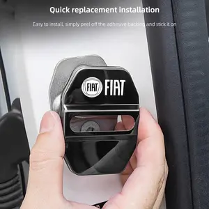 4Pcs Stainless Steel Car Styling Door Lock Protective Cover Stickers Auto Decorative Decal Accessories For FIAT Abarth Pulse Panda Tipo Strada 600 500X Mobi Doblo Fullback Freemont Toro Qubo Fiorino Aegea Punto