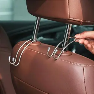 Car Seat Hook Auto Hidden Back Seat Headrest Hanger for Handbag Shopping Bag Coat Storage Hanger Car Accessories Hook Organizer Car Backseat Organizer