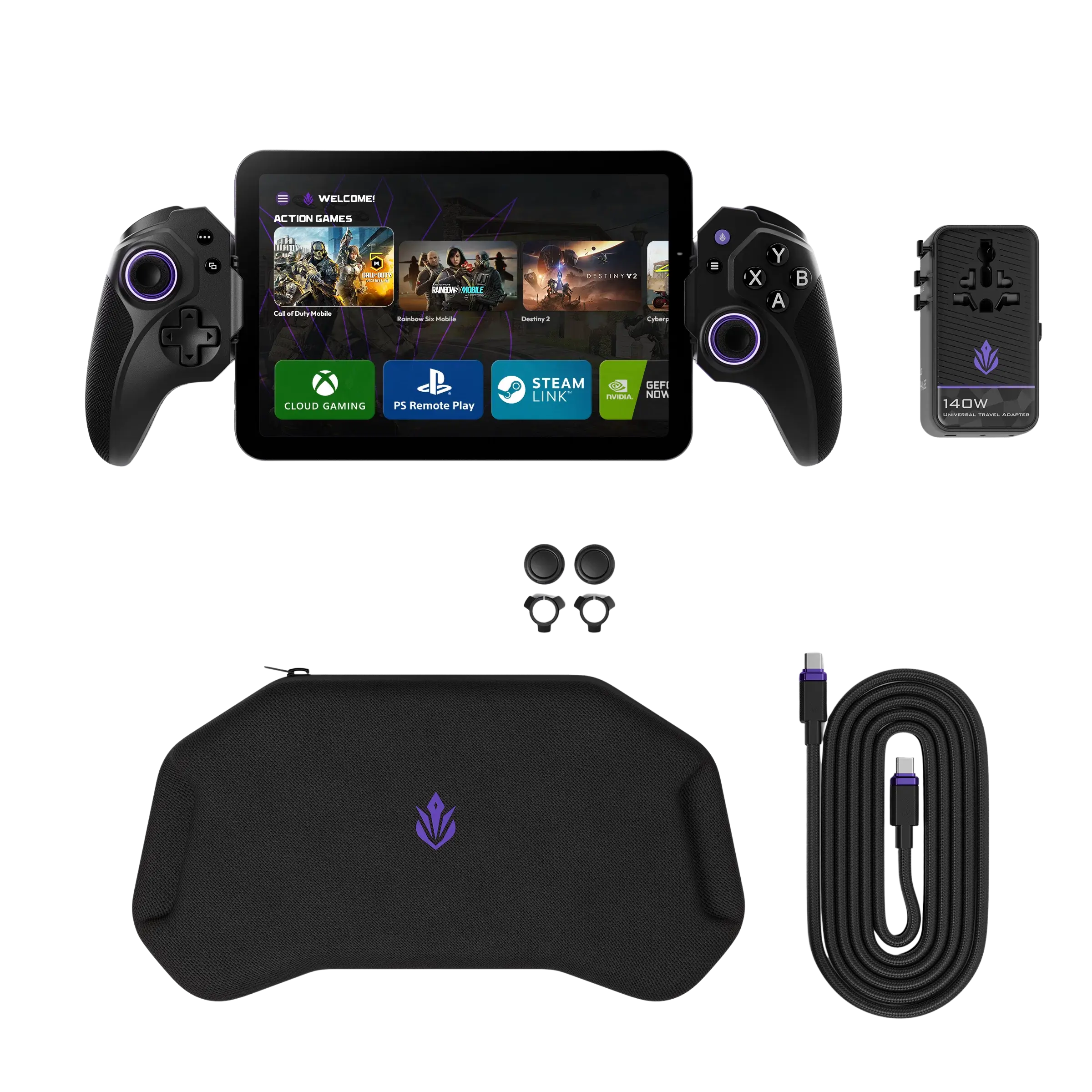 ELO Ultimate Loadout - Mobile Gaming Bundle with MFi Certified Controller, Hall Effect Joysticks, USB4 Cable, Hardshell Case & 140W GaN Charger
