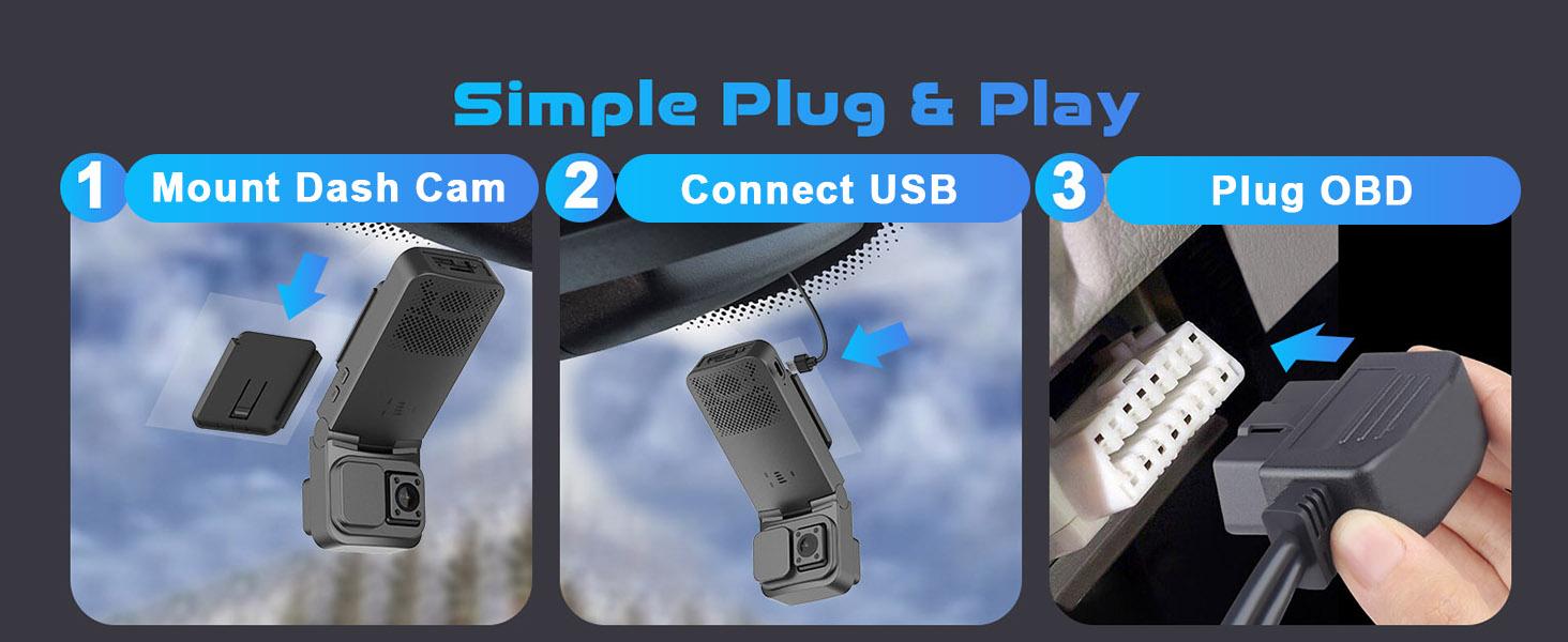 UBoxPro 4G LTE Dash Camera with Remote View Dual 2K Front Inside Cam GPS Tracking Radar Detection G Sensor OBD Power 24/7 Parking Mode UBoxPro App Control