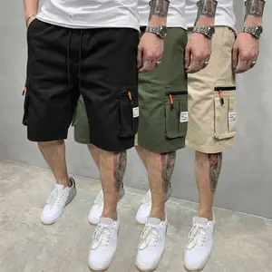 Men’s Solid Color Cargo Shorts 3-Pack – Loose-Fit Multi-Pocket Outdoor Shorts, Workwear Style, Drawstring Waist and Flap Pockets, Suitable for Casual Everyday Wear