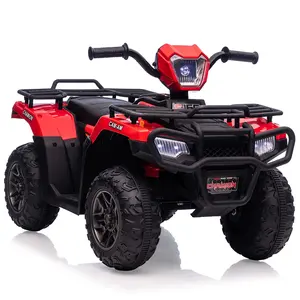 Kids Ride On ATV, 12V Kids 4 Wheeler Battery Powered Toy Car for Toddlers,w/Led Lights, High & Low Speed, Horn, Music, USB, Forward & Backward,Ride On Four Wheeler Quad for Boys & Girl-Red