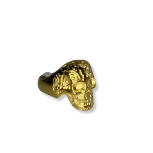Chunky Gold Skull Ring