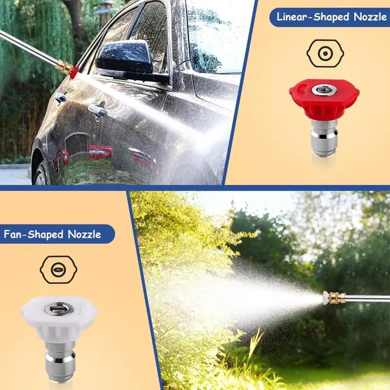 Jet Nozzle Power Washer for Garden Hose, Includes 2 High-Pressure Nozzles and Quick Connectors | Hydro Jet High Pressure Washer Tools for Car, Patio, Driveway & Outdoor Cleaning Jet Nozzle Power Washer for Garden Hose, Includes 2 High-Pressure Nozzles and Quick Connectors | Hydro Jet High Pressure Washer Tools for Car, Patio, Driveway & Outdoor Cleaning