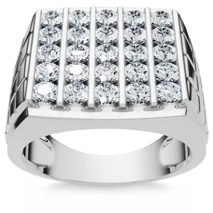 2Ct Diamond Men's Wedding Anniversary Ring 10k Gold Lab Grown