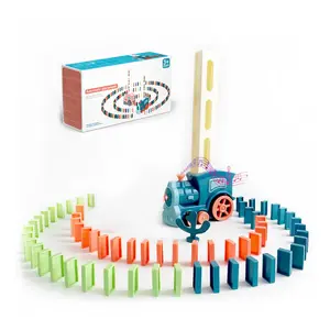 Domino Train Toys Kids Games - Automatic Stacking Creative Game 3+ Year Old - Stem Montessori Toy for Boys 4-6 - Summer Autistic Christmas Birthday Gifts 5 6 Toddler Ages 4-8