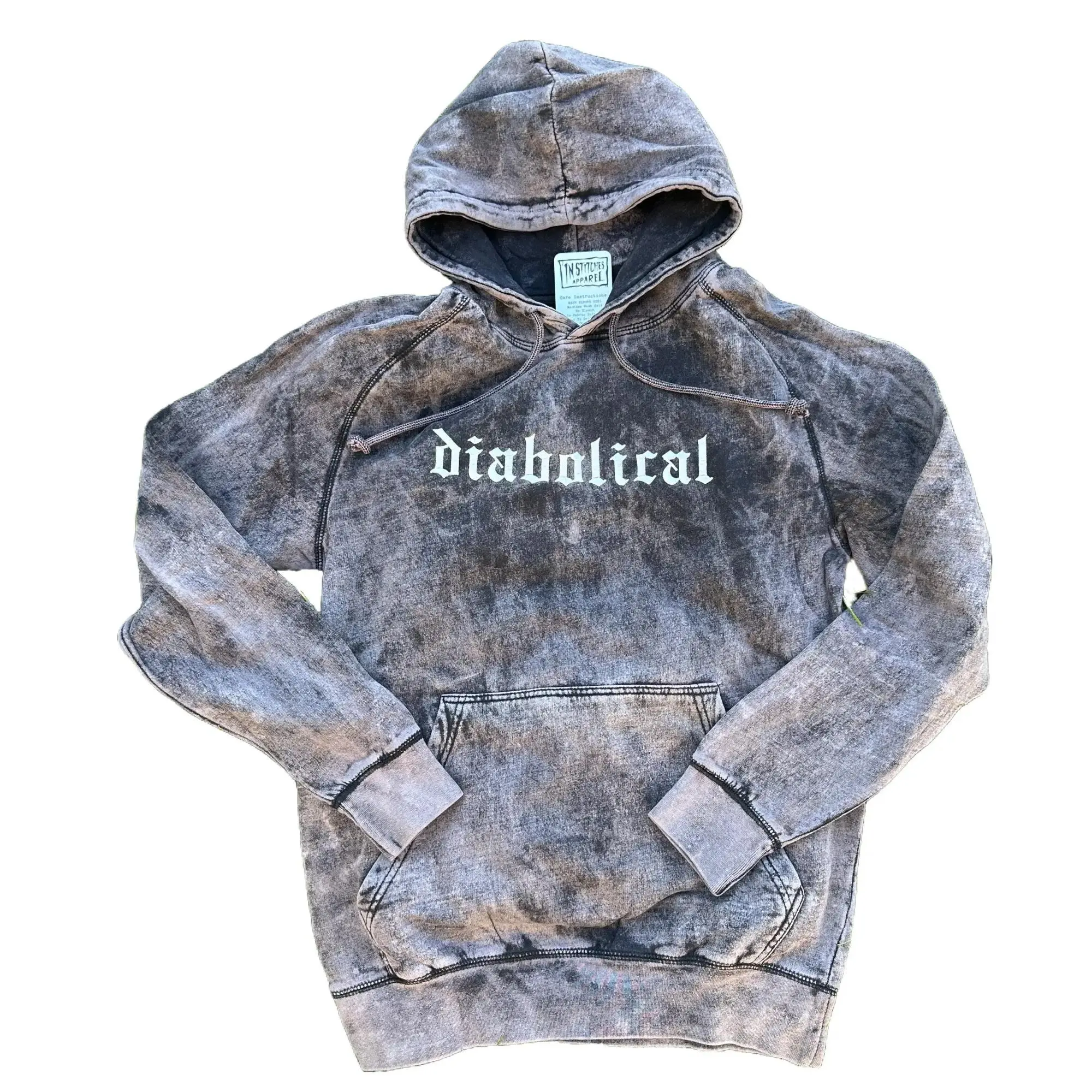 Diabolical Vintage Embroidered Hoodie, Gamer Sweatshirt, Gift for Him, Alt Fashion, Streetwear Casual Pullover Sweatshirts Embroidery Everyday Unisex