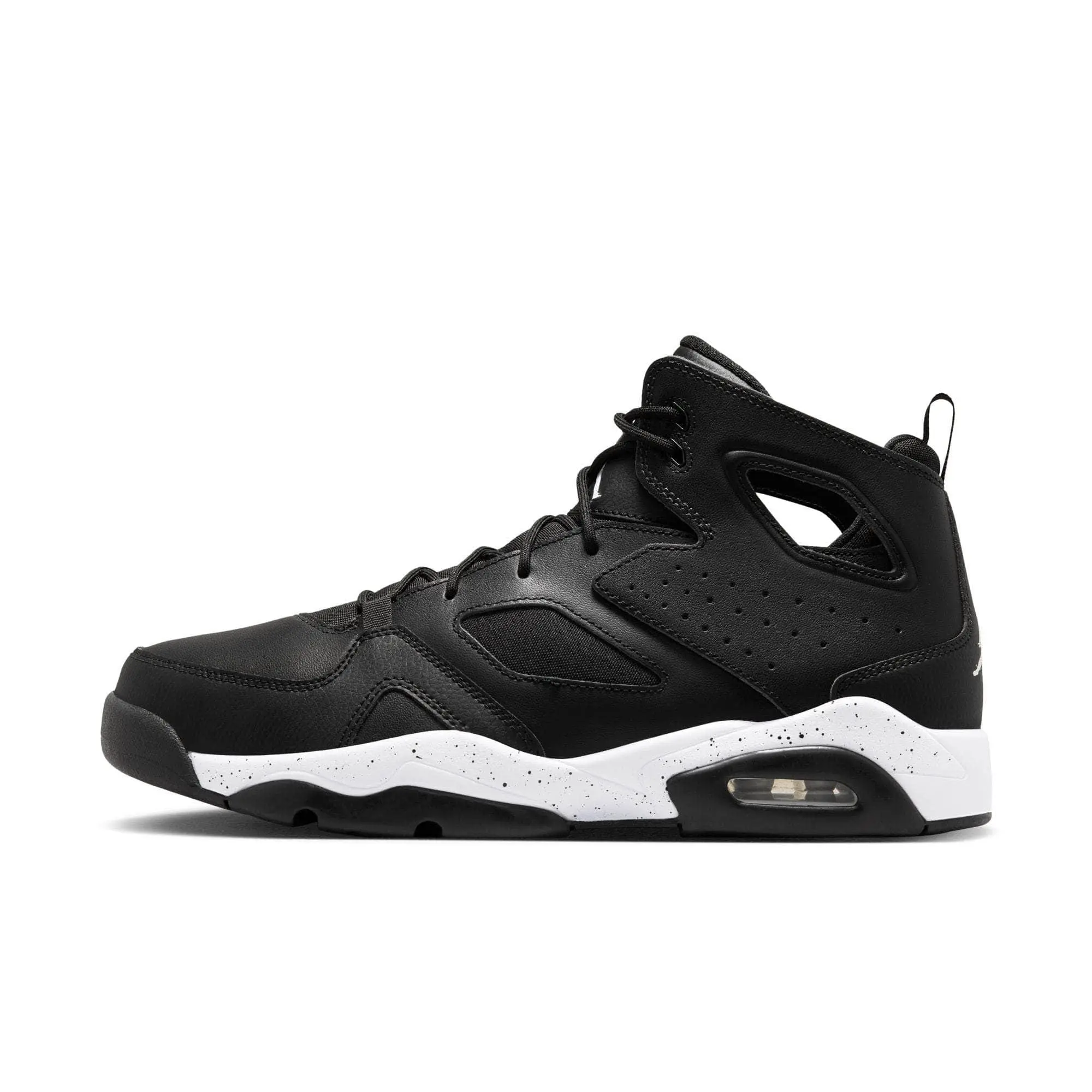 Air Jordan Flight Club '91 Men's Classic Leather Sports Shoe in Black and White, Breathable Casual Athletic Sneaker with Air-Sole Cushioning, Pu Midsole, Heel Pull, Slip On, Sturdy Materials Handle Court Wear
