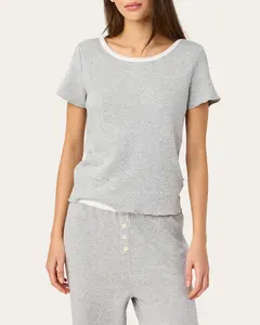 Baby Jean Tee In Heather Pointelle