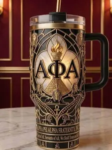 Delta Sigma Theta Stainless Steel Tumbler with Handle – Sorority-Inspired Insulated Cup, Perfect DST Gift for Sisters