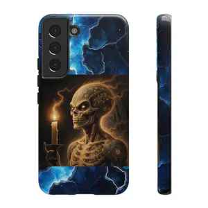 Skeleton with Candle Phone Case  Gothic Skull iPhone Case