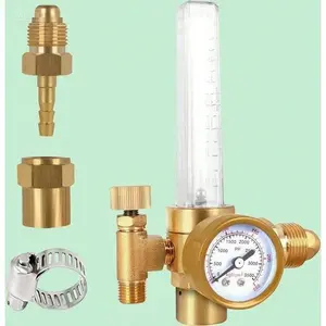 Welding Gas Flow Meter Regulator with Gauge for Argon CO2 Mix, Adjustable Pressure Control, Reusable Dual Stage Precision Instrument, Compatible with MIG TIG Torches, Durable Brass Construction spring  promo innovative non-stick welding nozzle