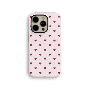 Red Hearts Tough iPhone Case - Shockproof Protective Cover