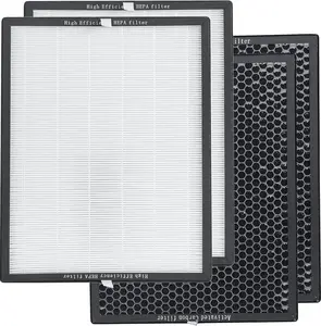 BLACK+DECKER Replacement HEPA + Carbon Filter for Air Purifier BAPUV250, Dual HEPA & Activated Carbon Filter, For Up To 1,600 Hours, 99.9% Filtration as small as 0.3 Microns, AF4