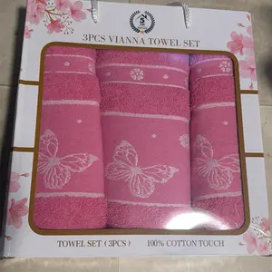 3PCS Vianna Towel Set - Soft, Absorbent Cotton Towels for Bathroom Daily Use (for Home, Hotel)