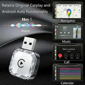 2026 New Wireless Apple Carplay Adapter, Stable Conversion From Wired to Wireless, Car Bluetooth-compatible Accessories, Carplay Encryption Dog Upgrade