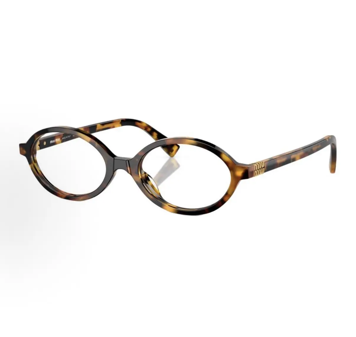 Pre-owned Unused,Perfect condition,Miu Miu Oval Optical Eyeglasses Tortoiseshell Acetate Frame Gold Logo
