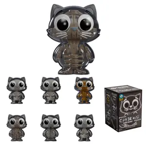KALEIDOS CREATIVE Catscans Bare Bones Blind Box Collectible Figure, Cat Skeleton X-Ray Theme, 2.7 Inch PVC Toy, Ages 15+ (Single Blind Box)