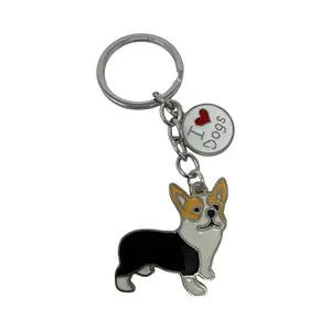 Pembroke Welsh Corgi Keychain Black Corgi Dog Keychain Cute Dog Lover Gift