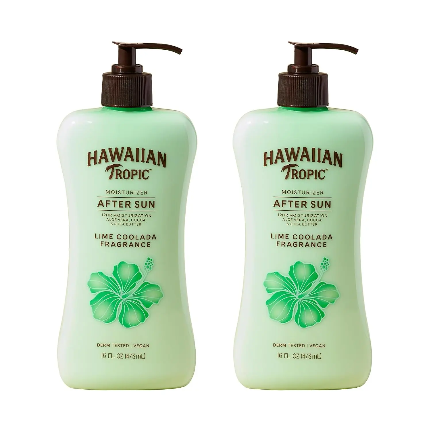 Hawaiian Tropic Lime Coolada After Sun Lotion, 16 Fl Oz (2 Pack) | Moisturizing after sun care, Lime scented lotion with aloe, Contains cocoa and shea butters, 12 hour hydrating skin care