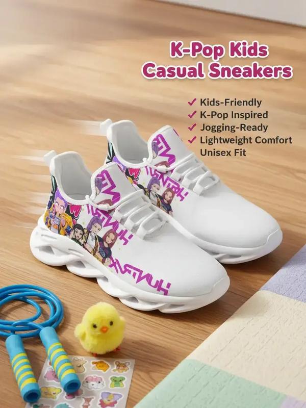 Kids K-Pop Hunterix Casual Shoes, Casual Jogging Shoes, Lightweight Comfortable Sports Sneakers, Trendy Trainers with Textile Upper and EVA Sole for All Seasons