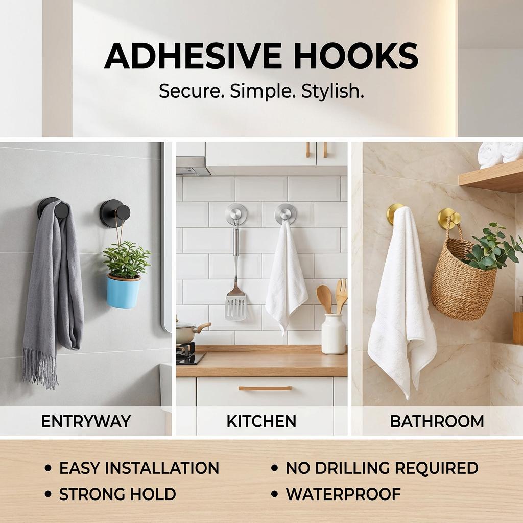 2 Pack Stainless Steel Suction Cup Hooks, Heavy Duty No Drill Waterproof Reusable Hooks for Bathroom Kitchen Towel Robe Loofah hangers