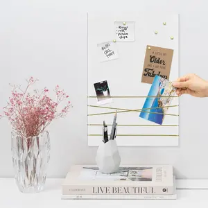 Fabric Memo Bulletin Board - 12" x 17" Velvet Memory Board for Wall to Display Photo Collages, Pictures, Notes - Includes 6 Push Pins - White