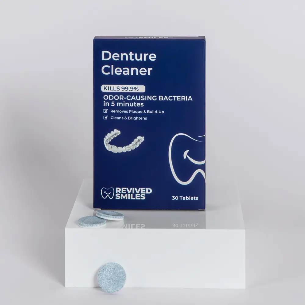 Denture Cleaning Tablets - 30-Day Supply | Removes Odor, Bacteria & Debris - Daily Oral Care for Freshness & Long-Lasting Dental Appliance Protection