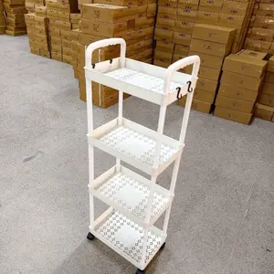 Mobile multi-layer storage trolley, wheeled storage rack, home kitchen seasoning rack, bathroom toiletries storage, living room snack storage rack, bedroom cosmetics storage rack, study, bookshelf, balcony sundries rack, 2-layer / 3-layer / 4-layer