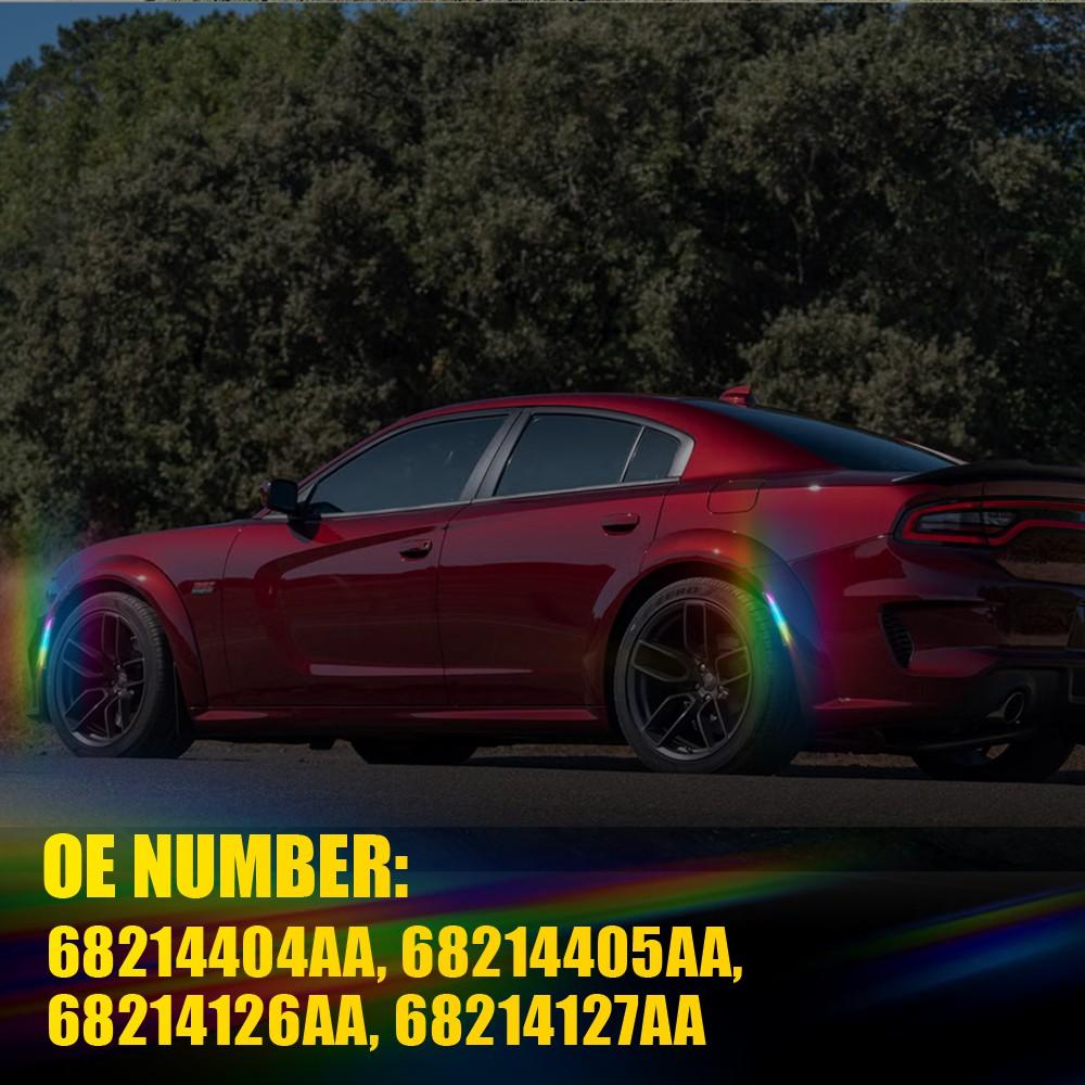For Dodge Charger 2015-2023 RGB LED Side Marker Lights w/ Remote Control SMOKED4
