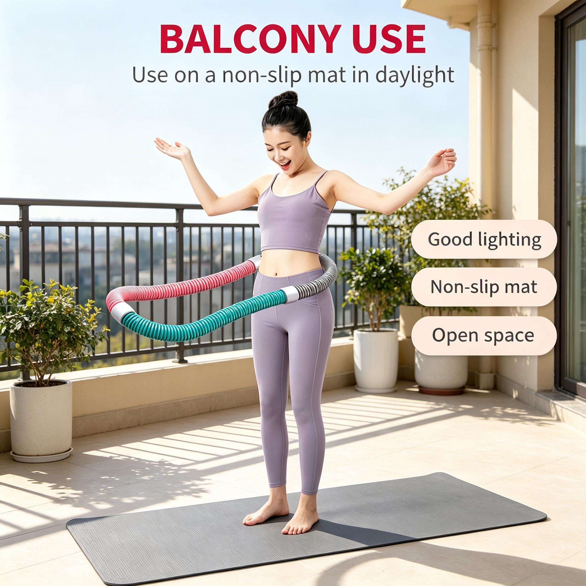 Unisex Flexible Spring Hula Hoop for Adult Fit, 1-Piece Low-Noise Portable Hoop, Home Fitness Equipment for Core Training & Balance Improvement
