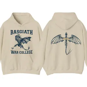 Basgiath War College 2 Sided Hoodie T-Shirt, Fourth Wing Hoodie For Men And Women, Trendy Shirt Fabric Menswear